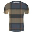 thumbnail image 5 of ylioge T-shirt à Manches Courtes Col Rond Imprimé à Carreaux pour Hommes, 5 of 5