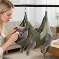 thumbnail image 5 of Pet Grooming Hammock Universal Restraint Sling Adjustable Hanging Straps Durable Polyester For Stress Free Nail Trimming And Grooming(Grey-S-40X57Cm), 5 of 6