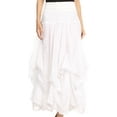 thumbnail image 1 of Sakkas Lucia Womens Bohemian Gypsy Convertible Fold Over Waist Skirt Flare Long - White - Small, 1 of 5