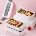 thumbnail image 3 of Advancent Fiambrera portátil con aislamiento de alimentos, contenedor de almacenamiento fresco, cajas de horno microondas Bento PP ABS para Picnic de Cocina y Comedor Blanco Advancent HA067352-01, 3 of 6