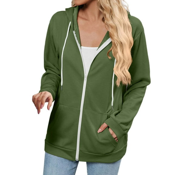 Zip Up Hoodie Women Longline Hoodie Street Style Look Women's Hoodies & Sweatshirts Cozy Zip Pocket Hoodie For Casual Wear For Autumn And Winter Basic Style Easy Care Machine Washable