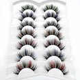 thumbnail image 7 of RAGUPEL Colored Eyelashes Mink Lashes,Fluffy Colorful Lash Clusters,Dramatic Long Thick Cat Fox Eye Lashes Full Curly False Eyelash,3D D Curl Salon Extensions Strip 7 Pairs, 7 of 7