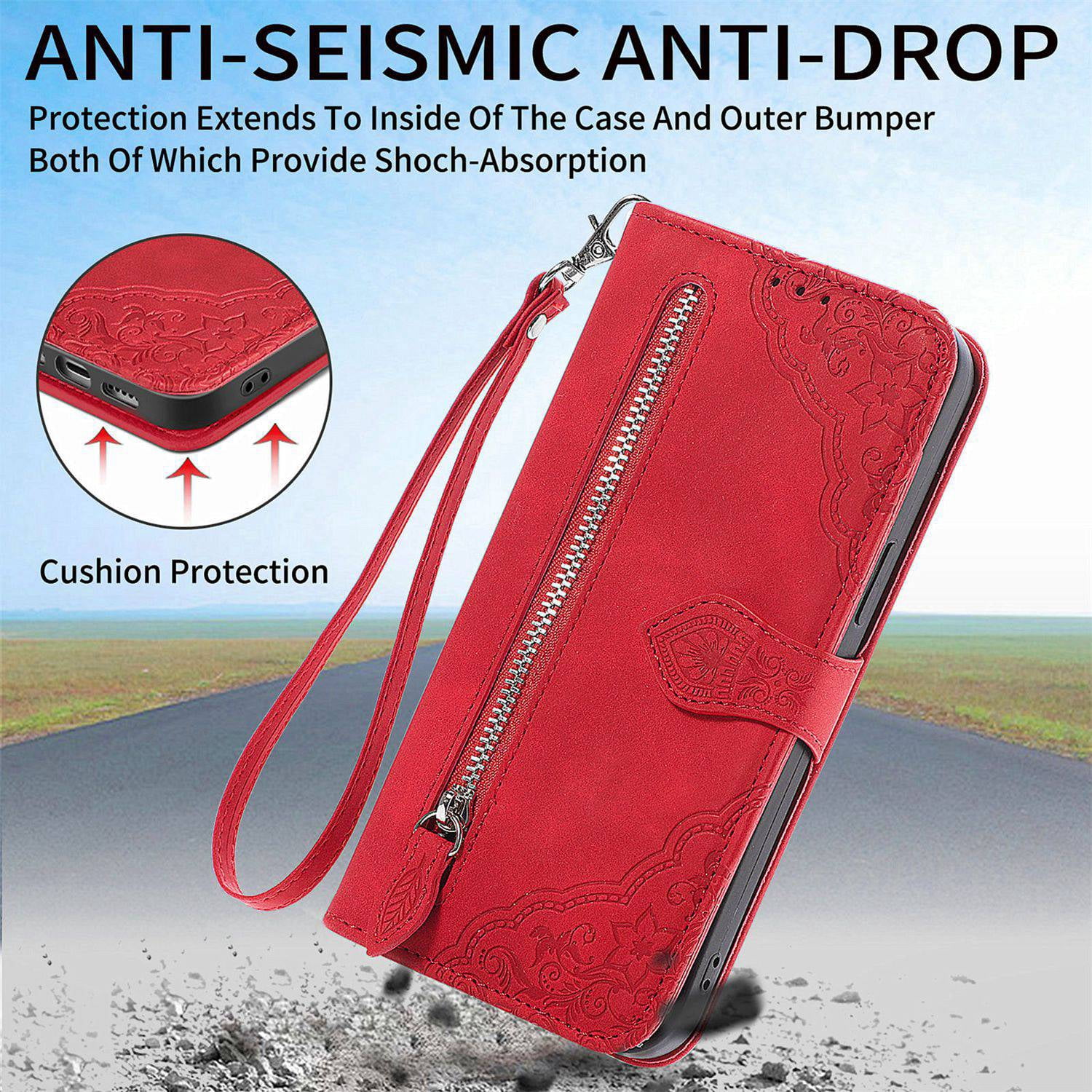 ETFAST Wallet Multi Card Slot Flip Zipper Leather Case For Realme 12 Plus 11 Pro Plus 11X 10 Pro Plus Realme 9i 9 Pro Plus 8i 8Pro Phone case