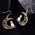 thumbnail image 4 of Boucles d'Oreilles Lune Chat Mignon Cadeau Bijoux Fille, 4 of 4