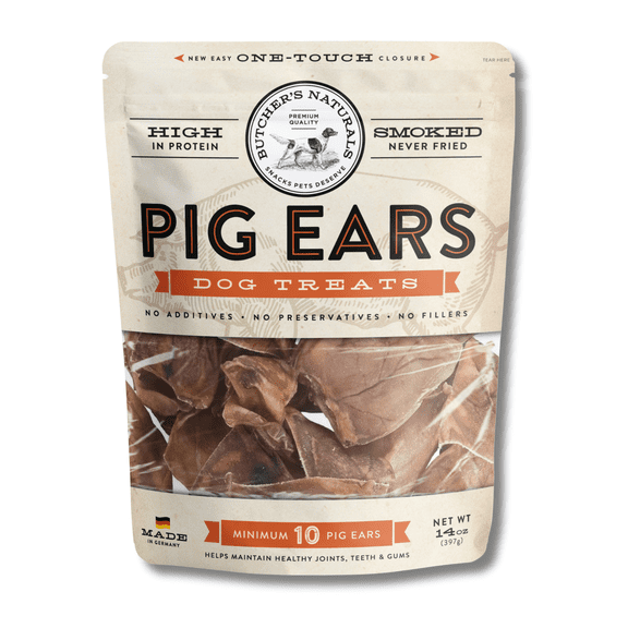 Butcher’s Naturals Pork Flavored Pig Ears Treats for Dogs, 10 Pieces