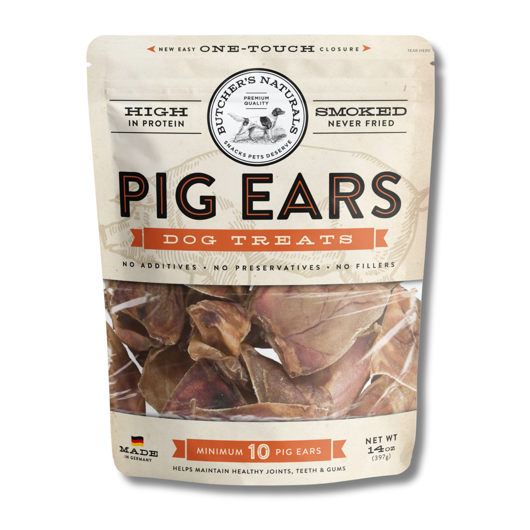 Butcher's Naturals Pork Pig Ears Dog Treats, 10-Pack photo 1