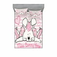 thumbnail image 2 of Retro Bedding Set with Sheet & Covers, Miss Bunny Hoop in Love Romantic Rabbit Valentines Day in Hearts Artwork, Printed Bedroom Decor 2 Shams, 4 Sizes, Pale Pink White, by Ambesonne, 2 of 3