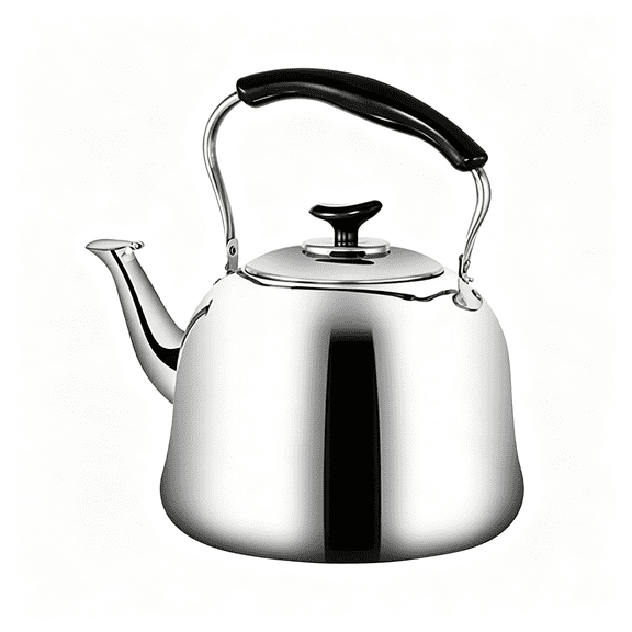 BPPEG 2L Stainless Steel Whistling Kettle Anti-Scald Handle Large Opening Stovetop Teapot with Audible Alarm and Tea Filter Stainless Steel Whistling Kettle for Home