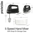 thumbnail image 2 of 5-Speed Electric Hand Mixer with Bowl , Lightweight & Compact, 215   Power, Storage , Black, 2 of 7