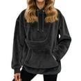 thumbnail image 2 of FASHOFT Cat Pouch Hoodie For Women Flannel Dog Pouch Sweatshirts with Pockets Pet Carrier Animal Holder Long Sleeve Fleece Pullover Tops Black M, 2 of 5