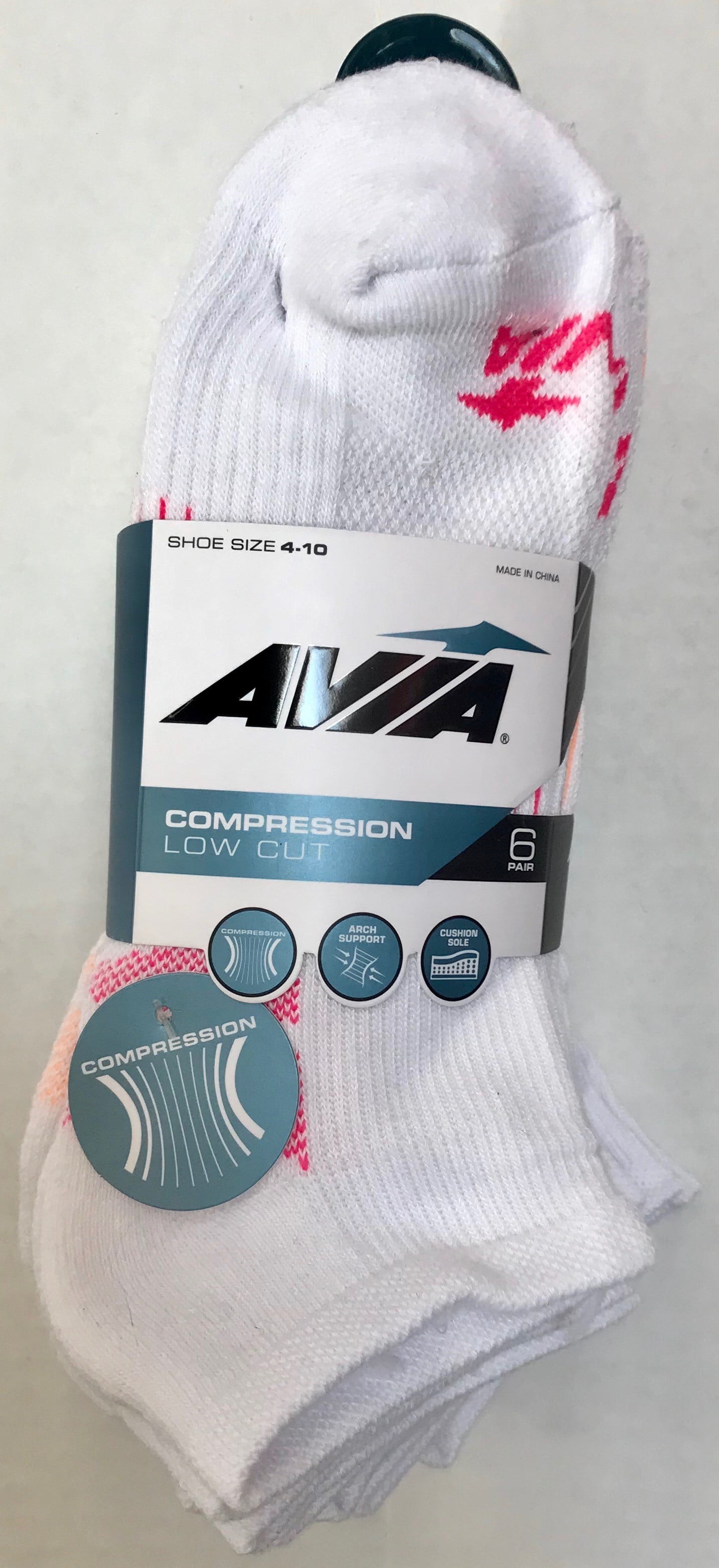 Avia Avia Women's Compression Liner Socks, 6 Pack