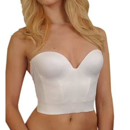 Women s Carnival 206 Invisible Plunge Longline Bra (White 32C)