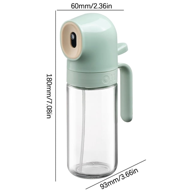 Glass Oil Spray Bottle for Cooking 180 ml or 250 ml Leak-Proof Kitchen Condiment Sprayer with Adjustable Nozzle and Non-Drip Design