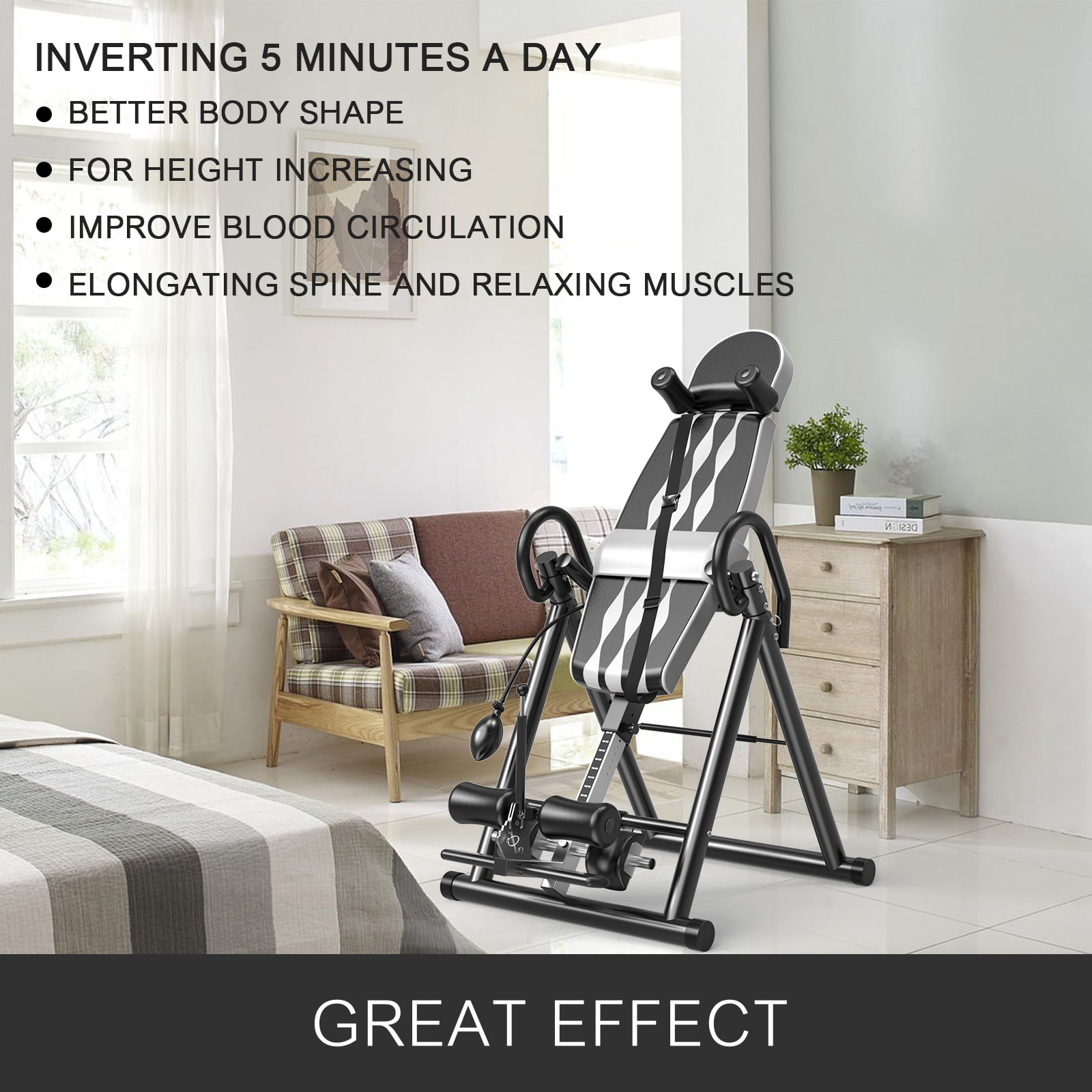 Details about   Foldable 2021 Premium Gravity Inversion Table Back Therapy Fitness Reflexology 