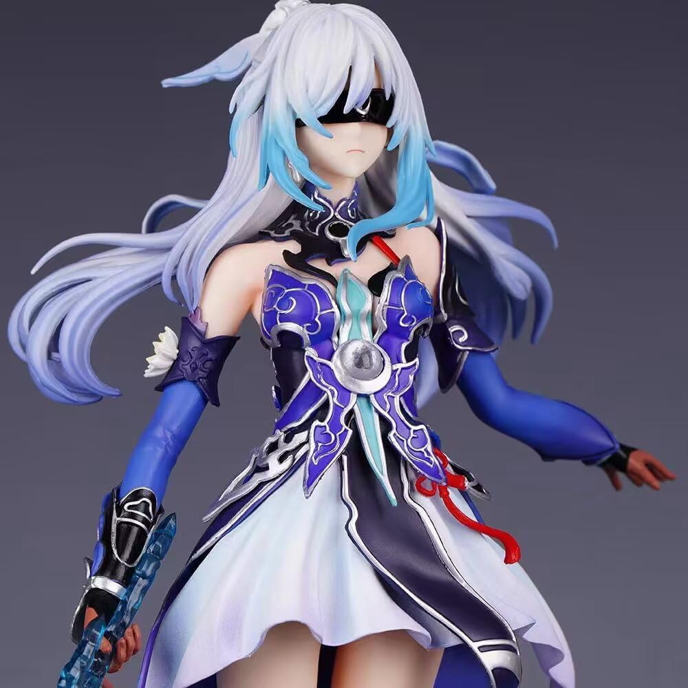 Honkai Impact 3 JingLiu Figure Replacement Eye Mask JingLiu Figurine 29cm/11.4inch Handmade PVC Anime Character Model Statue Collectible Craft Gifts
