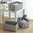thumbnail image 5 of Rzvnmko Grey Basket Storage Baskets Fabric Baskets Rectangular Storage Bins Decorative Baskets Canvas Storage Basket for Empty Gifts, Basket Storage for Nursery, 5 of 11