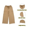 thumbnail image 5 of Eytino Women's Wide Leg Cargo Pants, High Waist Drawstring Summer Beach Lounge Trousers, Size L, 5 of 7