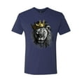 thumbnail image 2 of Wild Bobby, King Lion with Gold Crown Art, Animal Lover, Men Premium Tri Blend Tee, Vintage Navy, XX-Large, 2 of 4