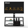 thumbnail image 3 of Hassch Modern Glass TV Stand for TVs, Entertainment Center with Mount, Black, 3 of 8