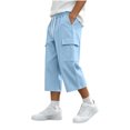 thumbnail image 6 of Maean Boys Capris Pants Sweatpants Wide Leg Elastic Waist Casual Loose Cargo Pant with Pockets, 6 of 7