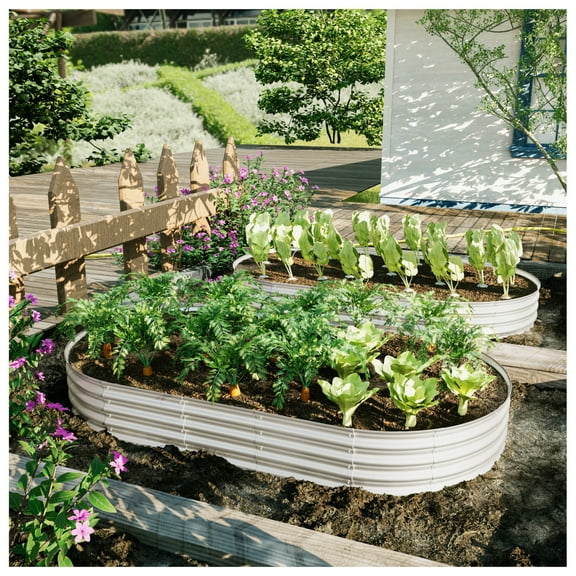 8x4x1ft Raised Garden Bed Kit, Galvanized Planter Raised Garden Beds for Outdoor for Vegetables,Flowers &, Heavy Duty