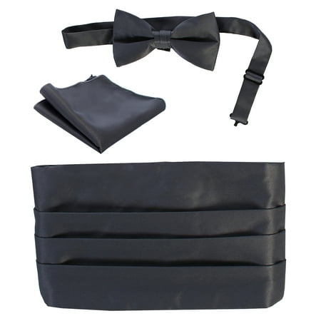 - Boys Satin Formal Bow Tie, Pocket Square, and Cummerbund Set