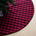 thumbnail image 2 of Injueey de árbol de Navidad de 54 pulgadas, adornos de decoración de Navidad a cuadros rojos y negros, faldas de decoración de árbol de Kits de decoración para fiestas negro+rojo 48 pulgadas Injueey HA1786-02, 2 of 6