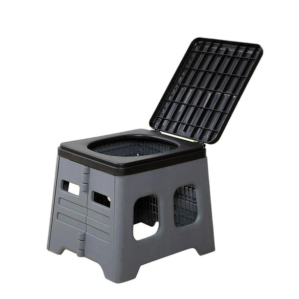 Yuarrent Inodoro portátil para acampar, esencial para entusiastas del aire libre, inodoro portátil para acampar, orinal portátil carpas estilo 1 gris