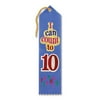 Pack of 6 Blue "I Can Count To Ten Award" School Award Ribbon Bookmarks 8"