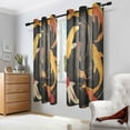 thumbnail image 2 of Yayeee Window Curtains Set of 2 for Living Room Light Filtering 63"x42", Black Fish Pattern, 2 of 7