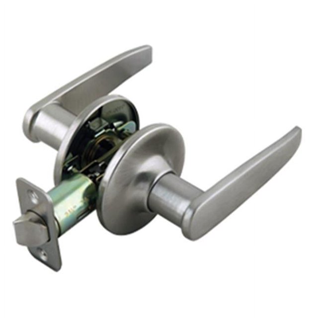Design House 702092 Delevan 2-Way Latch Passage Door Handle, Adjustable Backset, Satin Nickel Finish