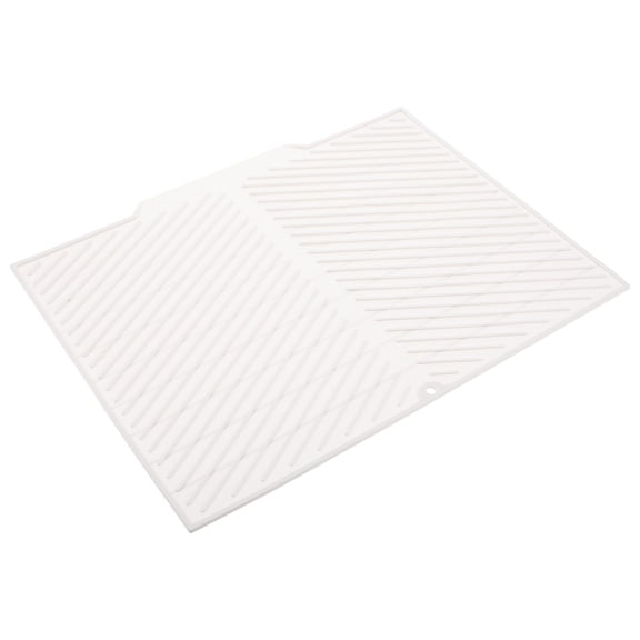 Supvox 2Pcs Heat Resistant Silicone Dish Drying Mat for Kitchen Counter White Non Slip