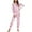 Pink, variant on Odeerbi Women Pajama Sets Long Sleeves Sleepwear 2025 Fashion Tie-Dye Print Trousers Pajama Set Two-Piece Blue