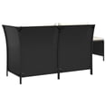 thumbnail image 3 of vidaXL 3 Piece Garden Lounge Set with Cushions Black Poly Rattan, 3 of 5