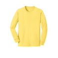thumbnail image 5 of Port & Company Youth Long Sleeve Core Cotton T-Shirt Yellow Medium, 5 of 6