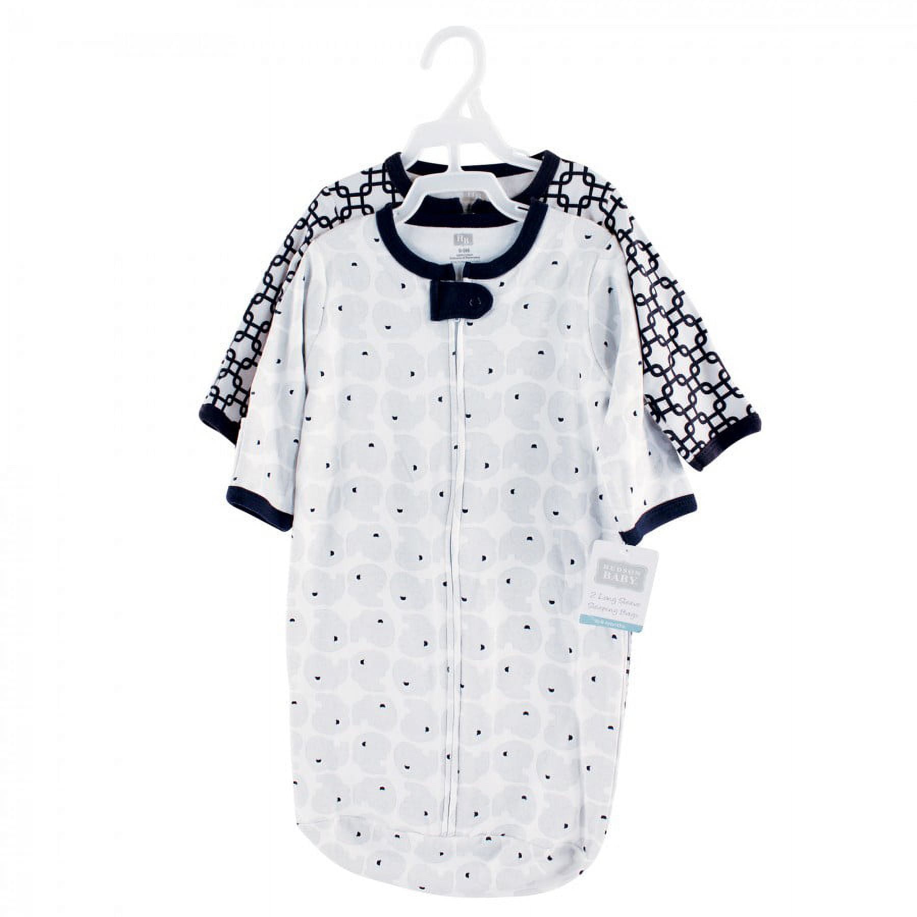 Hudson Baby Infant Boy Cotton Long-Sleeve Wearable Sleeping Bag, Sack, Blanket, Elephant, 0-3 Months