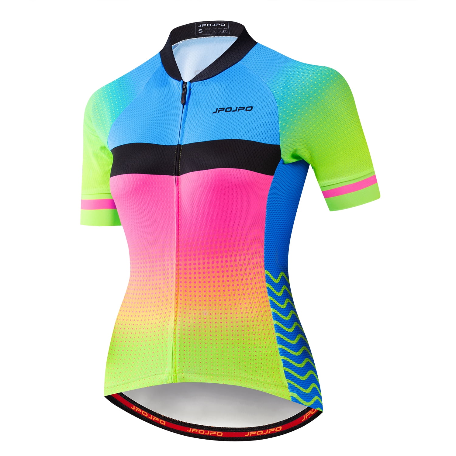 JPOJPO Women Cycling Jersey Short Sleeve Breathable Biking Shirt Tops Bike Clothing 