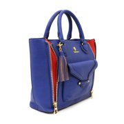 Vertigo Paris Dylan Medium Satchel Bag - Blue/Red