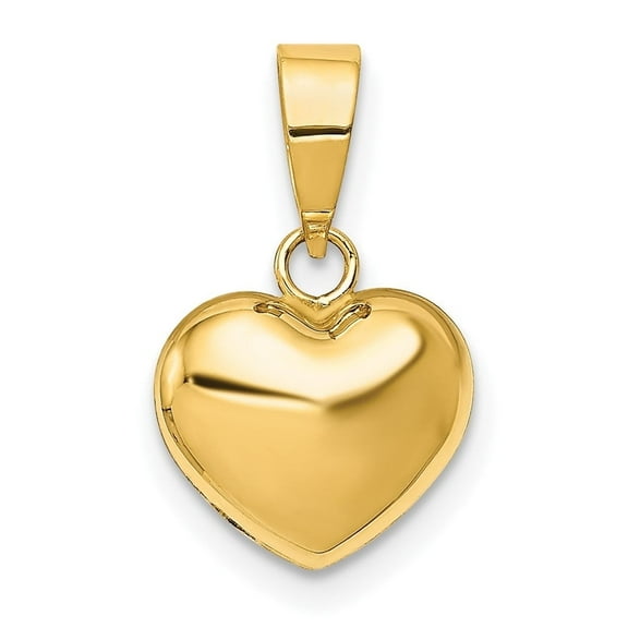 Auriga Fine Jewelry 14K Yellow Gold Puffed Heart Pendant for Women (L- 15mm, W-10mm)