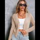 thumbnail image 5 of Chaqueta Cárdigan de Punto con Cuello en V y Larga para Mujer, Suéter Chal de Punto Sin Botones. Albaricoque S, 5 of 8