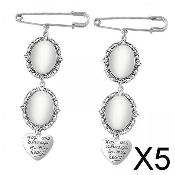 5x 2 Uds Abalorios para Fotos de Ramo de Boda Soledad 5 piezas