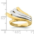 thumbnail image 3 of Solid 14k Yellow and White Gold Two Tone Four Tier Waterfall Ring Band Size 6.5, 3 of 6