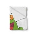 thumbnail image 2 of Frogs Soft Flannel Fleece Throw Blanket, Funny Cartoon Animal Character on a Leaf Catches Bug Amphibian Species, Cozy Plush for Indoor and Outdoor Use, 70" x 90", Lime Green Multicolor, by Ambesonne, 2 of 5