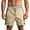 Khaki, variant on Guluxicc Men's Cotton Shorts with Pockets Elastic Waist Drawstring Summer Everyday Casual Shorts for Outdoor Vacation