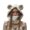 White, variant on Breathable Winter Face Hat Bear Ear Design Knitted Neck Scarf Hat For Women