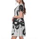 thumbnail image 2 of Disketp Abstract Ink Octopus para Vestido de Manga Corta para Mujeres, Vestidos de Verano para Mujeres, Casual y Holgado para la Playa, 2 of 6