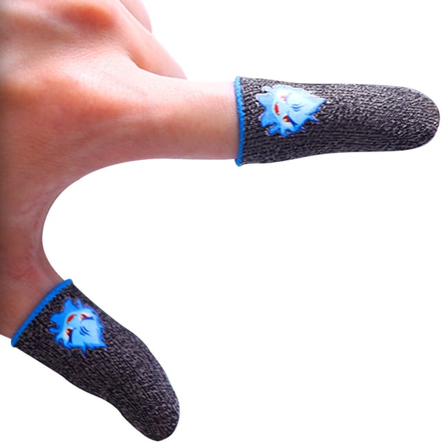 Inteprter 1 par de guantes de juego para las yemas de los dedos, a prueba de sudor, elásticos, mangas antideslizantes, accesorios para juegos de Videojuegos y accesorios