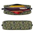 thumbnail image 2 of Cauagu Green Skulls Print Leather Pencil Pen Case - Stationery Bag Portable Stationery Bag Big Capacity Pencil Pouch Cosmetic Organizer Bag for Men & Women, 2 of 7