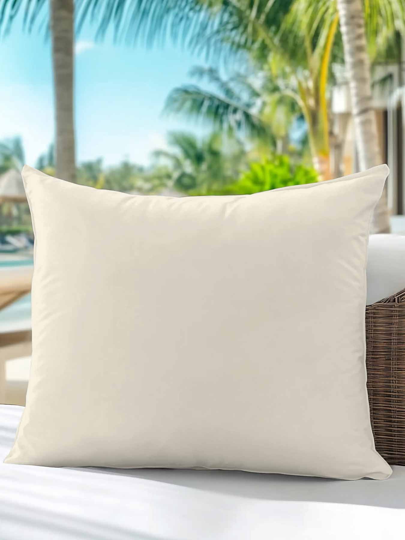 Waterproof Outdoor Throw Pillows with Inserts 18"x18", Cream Soft Decorative Pillowcases for Couch Bedroom, Modern Pure Beige Pillow Covers for Sofa Living Room