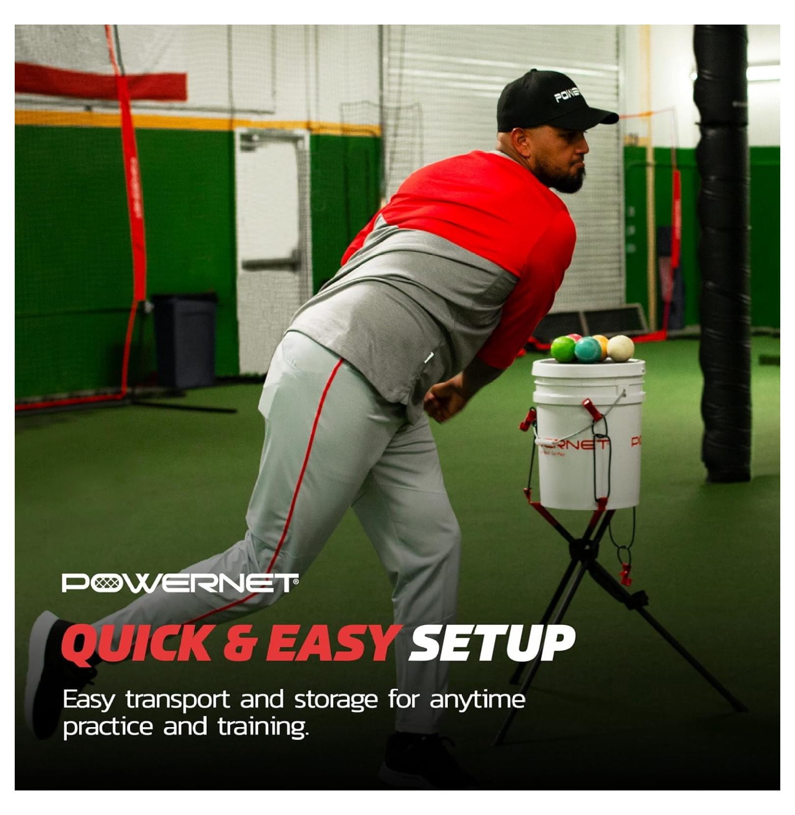 Baseball Softball Portable Caddy, Holds Bucket of Baseballs, Softballs, Tennis , Use During Batting Practice Training and Drills